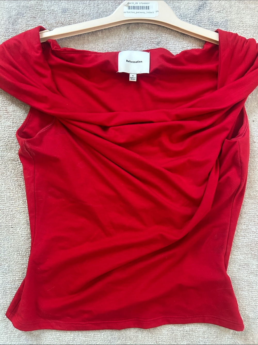 Reformation Vibrant Red Draped Tank